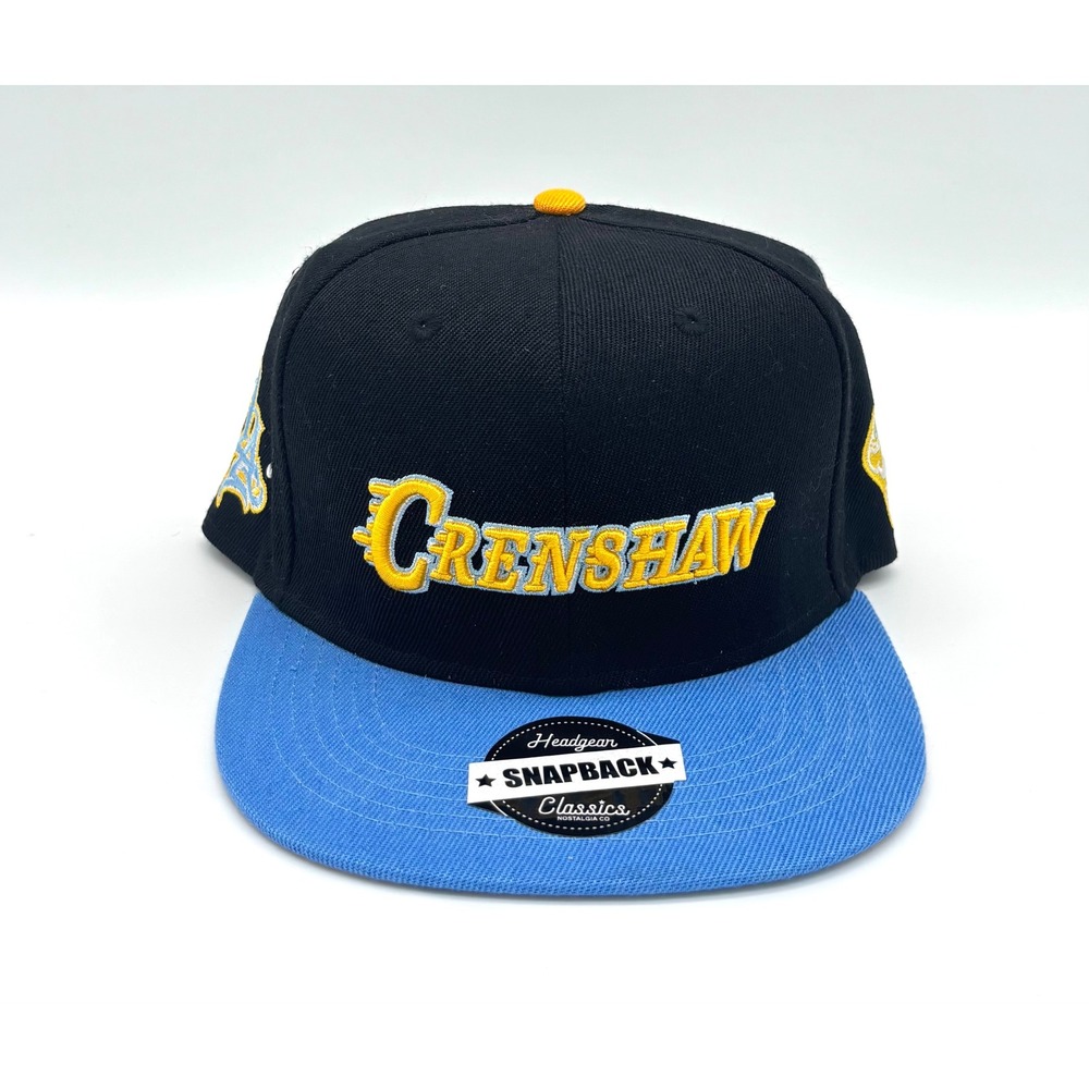 Headgear Classics Crenshaw Snapback Hat Black Blue Yellow LA Kobe 8 24 Tribute